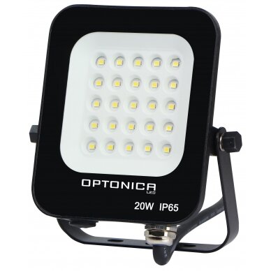LED prožektorius, juodas, 20W, šilta balta šviesa