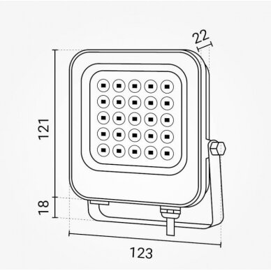 LED Floodlight, Black, 20W, Green 2