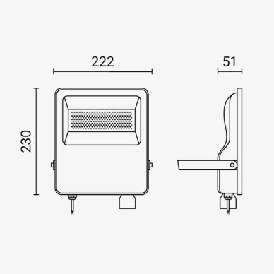 LED Floodlight, Black, 50W, CCT 3000K-6000K 6
