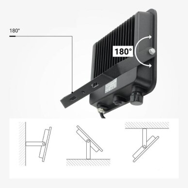 LED Floodlight, Black, 90Lm/W, 100W, CCT 3000K-6000K 1