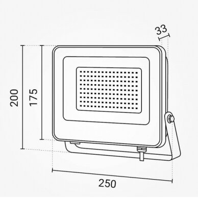 LED prožektorius, juodas, 90Lm/W, 100W, šalta balta šviesa 3 LED prožektorius, juodas, 90Lm/W, 100W, šalta balta šviesa 3