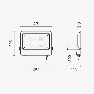 LED prožektorius, juodas, 90Lm/W, 150W, neutrali balta šviesa 4 LED prožektorius, juodas, 90Lm/W, 150W, neutrali balta šviesa 4