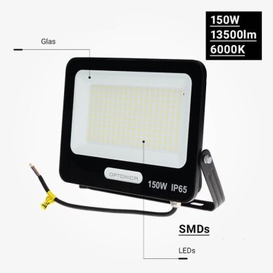 LED prožektorius, juodas, 90Lm/W, 150W, neutrali balta šviesa 5 LED prožektorius, juodas, 90Lm/W, 150W, neutrali balta šviesa 5