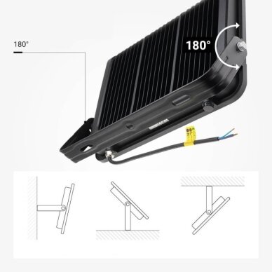 LED prožektorius, juodas, 90Lm/W, 300W, neutrali balta šviesa 5 LED prožektorius, juodas, 90Lm/W, 300W, neutrali balta šviesa 5