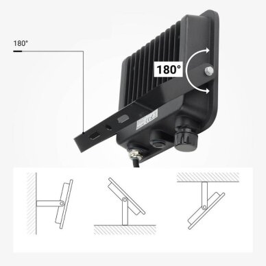 LED Floodlight, Black, 90Lm/W, 50W, CCT 3000K-6000K 1