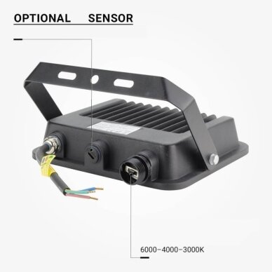 LED Floodlight, Black, 90Lm/W, 50W, CCT 3000K-6000K 2