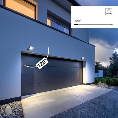 LED Floodlight, Black, 90Lm/W, 50W, CCT 3000K-6000K 3