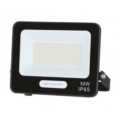 LED prožektorius, juodas, 90Lm/W, 50W, neutrali balta šviesa