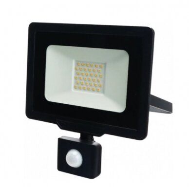 LED prožektorius, juodas, City Line, PIR jutiklis, 30W, šilta balta šviesa 1 LED prožektorius, juodas, City Line, PIR jutiklis, 30W, šilta balta šviesa 1