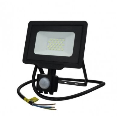 LED prožektorius, juodas, City Line, PIR jutiklis, 70cm laidas, 20W, šilta balta šviesa 1