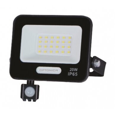 LED prožektorius, juodas, PIR jutiklis, 20W, 120°, neutrali balta šviesa LED prožektorius, juodas, PIR jutiklis, 20W, 120°, neutrali balta šviesa