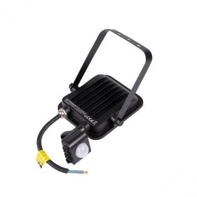 LED prožektorius, juodas, PIR jutiklis, 20W, šilta balta šviesa 2