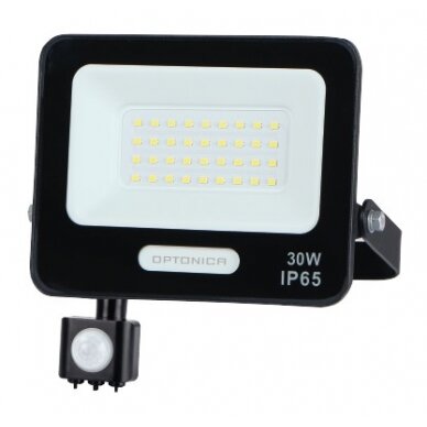 LED Floodlight, Black, PIR Sensor, 30W, 120°, White Light