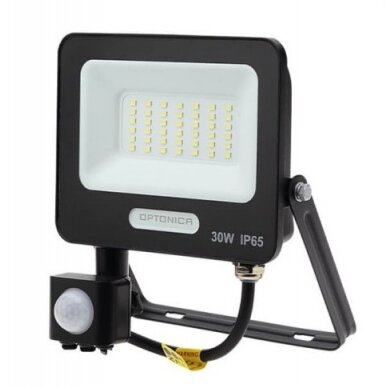 LED Floodlight, Black, PIR Sensor, 30W, 120°, White Light 1
