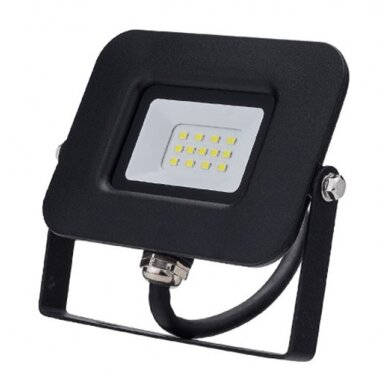 LED prožektorius, juodas, Premium Line, 5 metai garantija, 10W, šalta balta šviesa LED prožektorius, juodas, Premium Line, 5 metai garantija, 10W, šalta balta šviesa