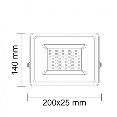 LED prožektorius, juodas, Premium Line, 5 metai garantija, 30W, šilta balta šviesa 3