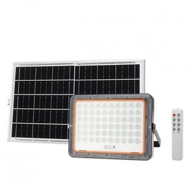LED prožektorius, juodas, su saulės baterija, 15W, šalta balta šviesa 1