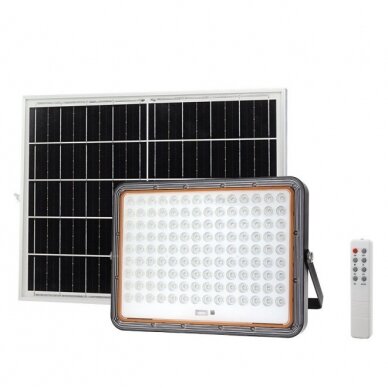 LED Floodlight, Black, with Solar Panel, 25W, 3200Lm, White Light 1