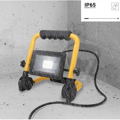LED prožektorius, nešiojamas, 20W, šalta balta šviesa 4