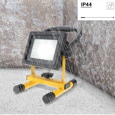 LED prožektorius, nešiojamas, įkraunamas, 20W, šalta balta šviesa 3