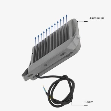 LED Floodlight, Grey, 100Lm/W, 100W, Neutral Light 3