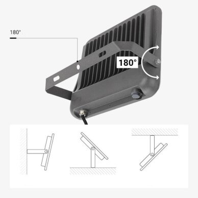 LED prožektorius, pilkas, 100Lm/W, 150W, šalta balta šviesa 4
