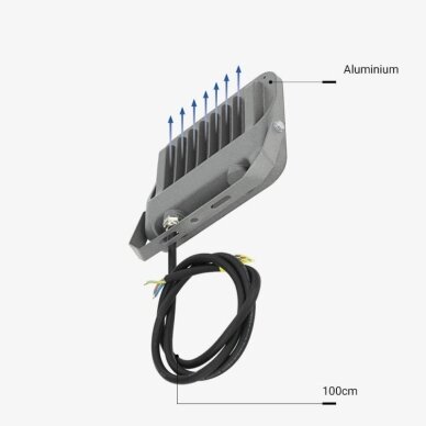 LED Floodlight, Grey, 100Lm/W, 50W, White Light 4