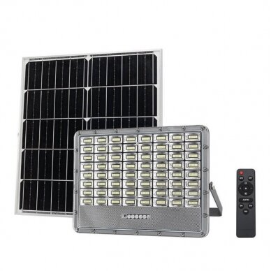 LED prožektorius, pilkas, su saulės baterija, 30W, 120°, šalta balta šviesa 3 LED prožektorius, pilkas, su saulės baterija, 30W, 120°, šalta balta šviesa 3