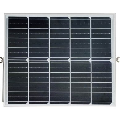 LED prožektorius, pilkas, su saulės baterija, 30W, 120°, šalta balta šviesa 2