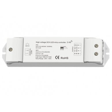 LED RGB CCT Strip Dimming Controller, DC110-240V, 1A/Ch,  3 Channels Remote Control