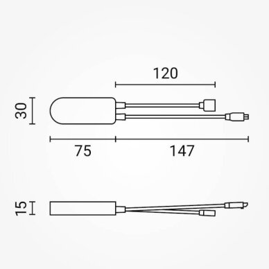 LED RGB Music maitinimo valdiklis, 12-24V, 3 kanalai, su IR pulteliu, 44 mygtukų, Tuya 4