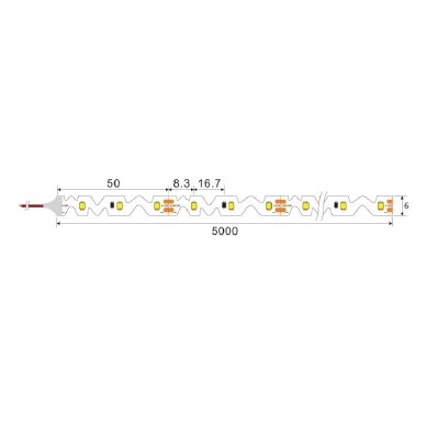 LED S-juosta, 7.2W/m, 720Lm/m, 12V, mėlyna šviesa 4