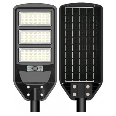 LED saulės gatvės šviestuvas, nuotolinis valdymas, 12W, šalta balta šviesa