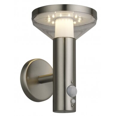 LED saulės sieninis Up šviestuvas, PIR jutiklis, poliruotas metalas, 2W, šilta balta šviesa LED saulės sieninis Up šviestuvas, PIR jutiklis, poliruotas metalas, 2W, šilta balta šviesa