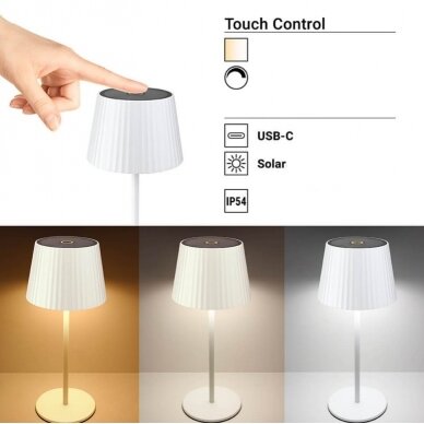 LED Rechargeable Solar Table Lamp, 2.5W 2