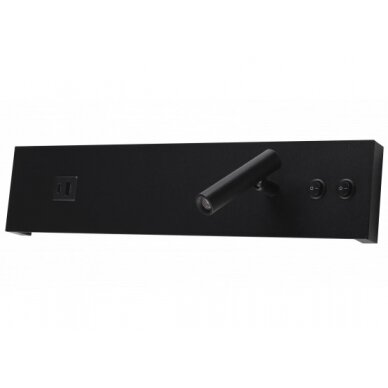 LED sieninis šviestuvas, 11W, ON/OFF jungiklis, USB, juodas, neutrali balta šviesa LED sieninis šviestuvas, 11W, ON/OFF jungiklis, USB, juodas, neutrali balta šviesa