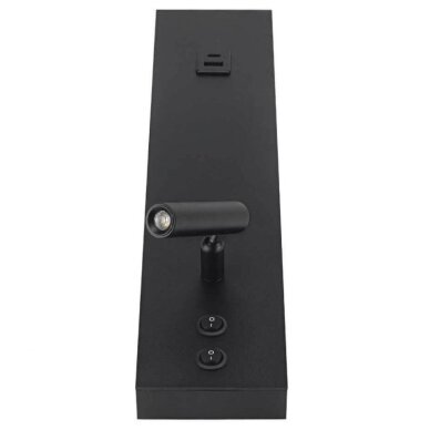 LED Wall Light, 11W, ON/OFF-Switch, USB, Black, Warm Light 1