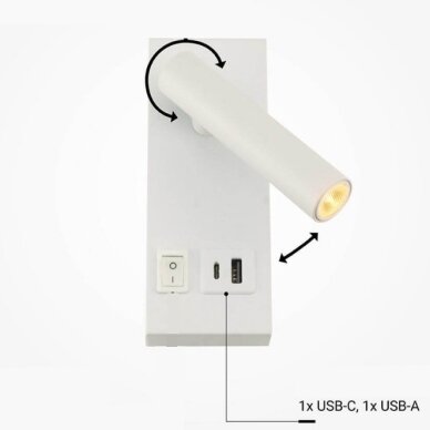 LED Cabinet Light, 2W, ON/OFF-Switch, USB, White, Neutral Light 4