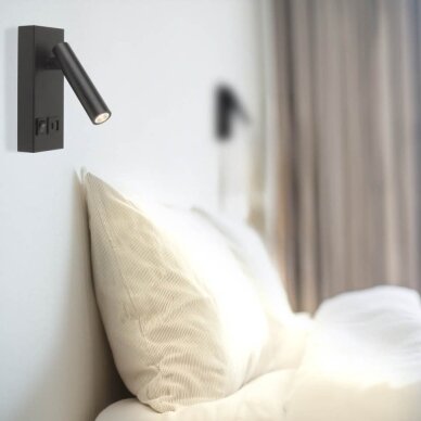 LED Cabinet Light, 2W, ON/OFF-Switch, USB, Black, Neutral Light 5