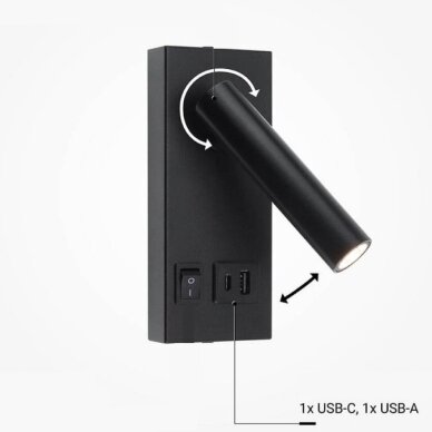 LED Cabinet Light, 2W, ON/OFF-Switch, USB, Black, Warm Light 4
