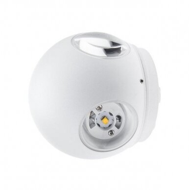 LED Wall Light, White, Round, 4 LEDs, 4W, Warm Light