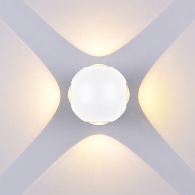 LED Wall Light, White, Round, 4 LEDs, 4W, Warm Light 2