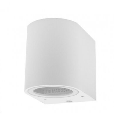 LED sieninis šviestuvas, baltas, cilindrinis, 1 lizdas, Max 35W 1