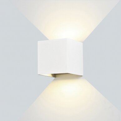 LED Wall Light, White, Square, Adjustable Beam, 12W, Warm Light 3
