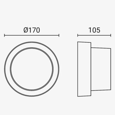 LED sieninis šviestuvas, juodas, apvalus, 15W, 145°, neutrali balta šviesa 3 LED sieninis šviestuvas, juodas, apvalus, 15W, 145°, neutrali balta šviesa 3