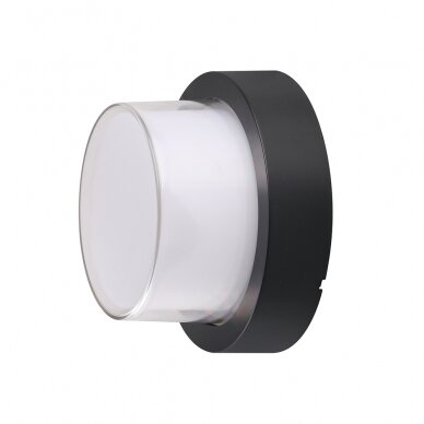 LED sieninis šviestuvas, juodas, apvalus, 15W, 145°, neutrali balta šviesa LED sieninis šviestuvas, juodas, apvalus, 15W, 145°, neutrali balta šviesa