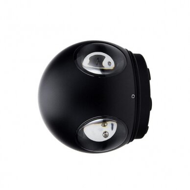 LED Wall Light, Black, Round, 4 LEDs, 4W, Warm Light 1