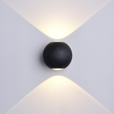 LED Wall Light, Black, Round, 6W, Warm Light 2