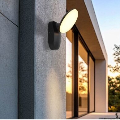 LED sieninis šviestuvas, juodas, apvalus, pasukamas, 12W, šilta balta šviesa 3