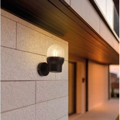 LED Wall Lamp, 1xЕ27, Upward, Black 2